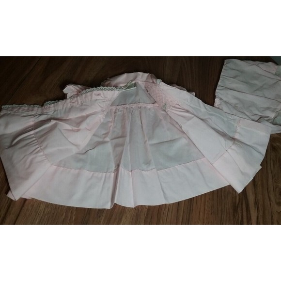 Vtg A Little Angel Baby Girl Pink Dress Smocked Buttoned Front Wide Hem 3-6 Mo - Picture 8 of 11